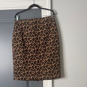 Talbots Black and Brown Animal Print Pencil Skirt